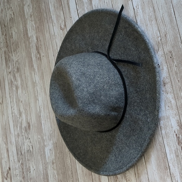 Free People Wool Wide Brim Fedora Hat Black Trim OS - Picture 14 of 14